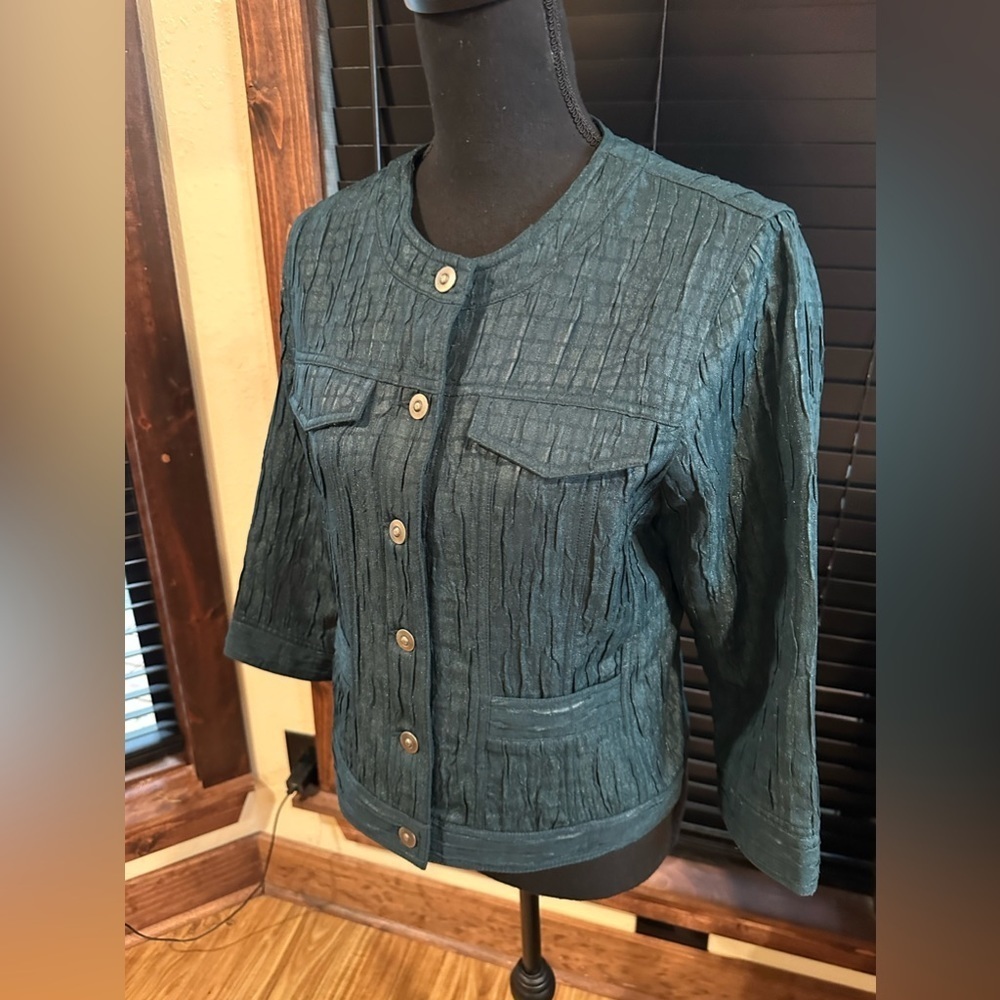 Ruby Road Green Blazer Jacket Four Pockets Size 8 - image 2